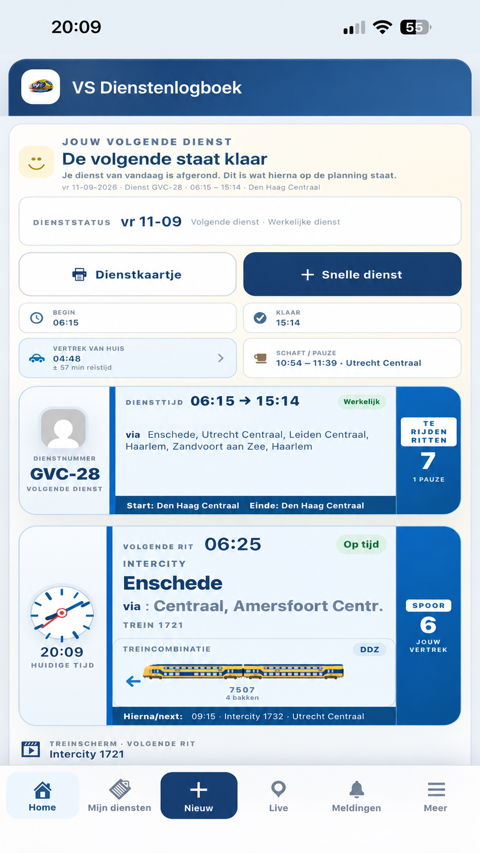 Voorbeeld van VS Dienstenlogboek